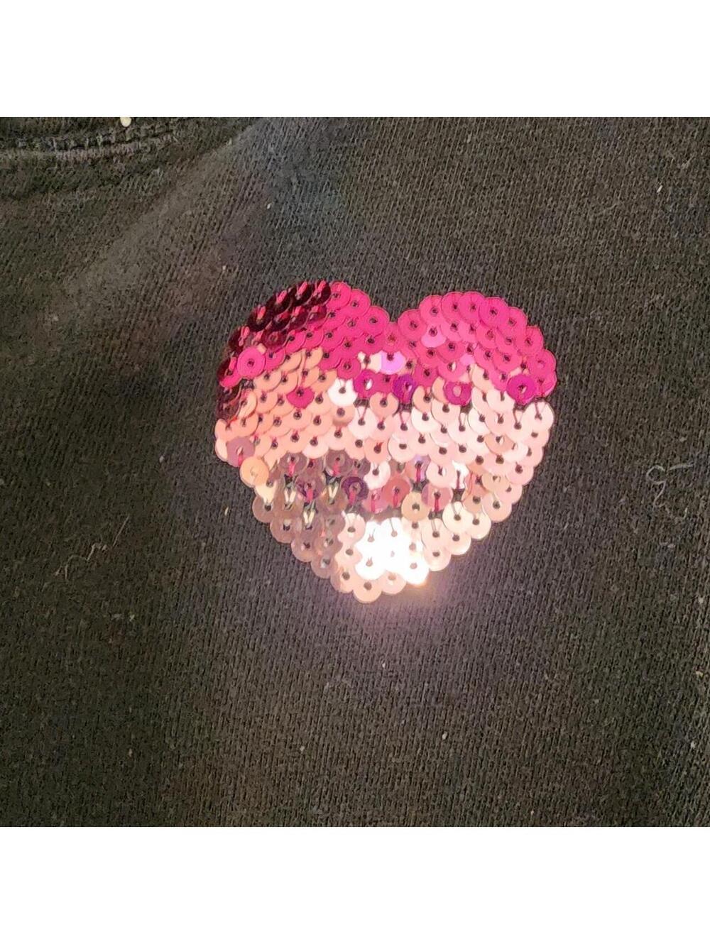 Y2K Gorgeous sweatshirt PINK with heart in sequins - Picture 5 of 7